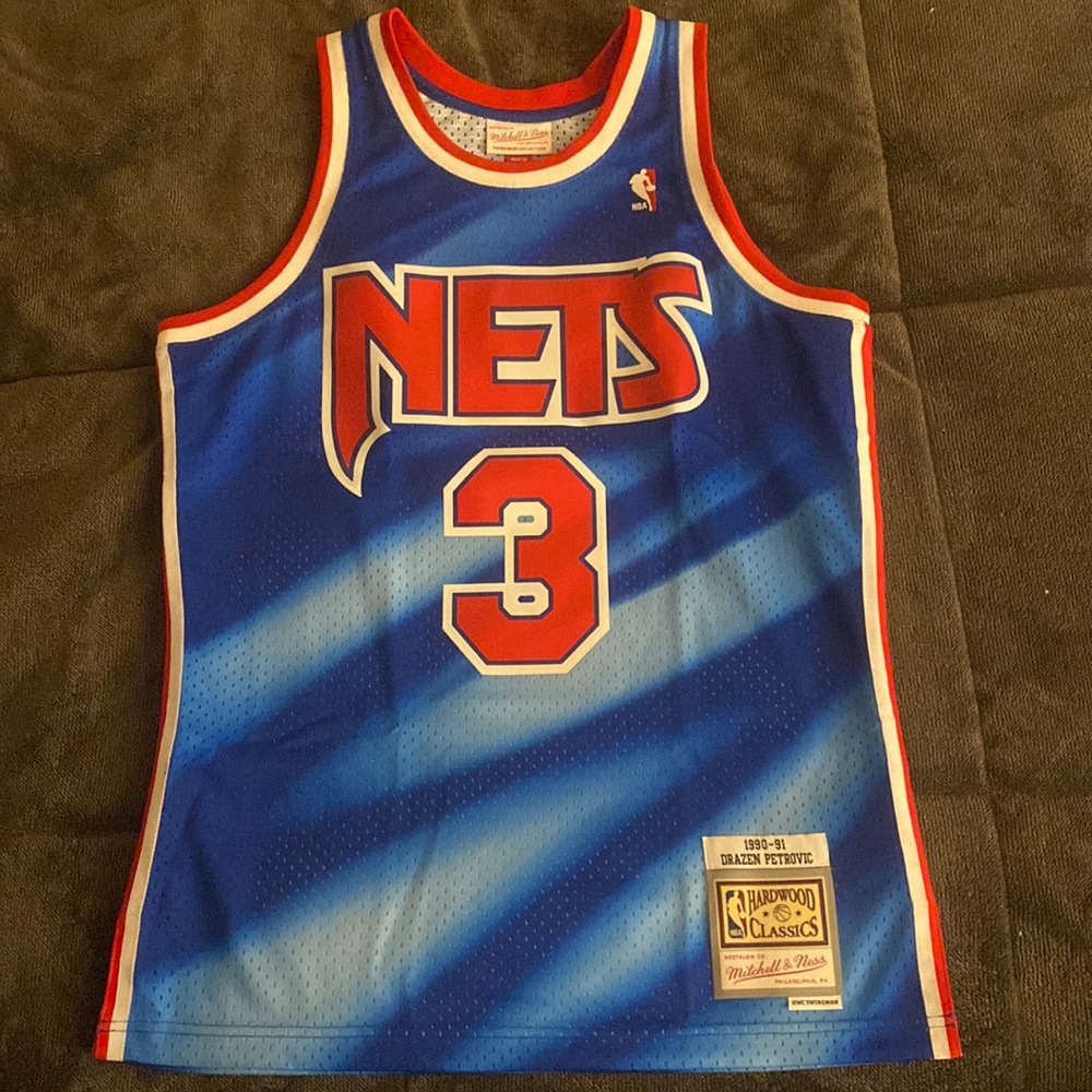 BRAND NEW, AUTHENTIC MITCHELL & NESS DRAZEN PETROVIC NEW JERSEY NETS JERSEY